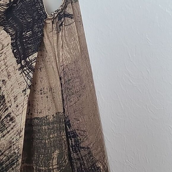 Dressbarn Sleeveless Cami with Sheer Overlay Panels, Brown Black, Tan, Sz Medium - Picture 5 of 9